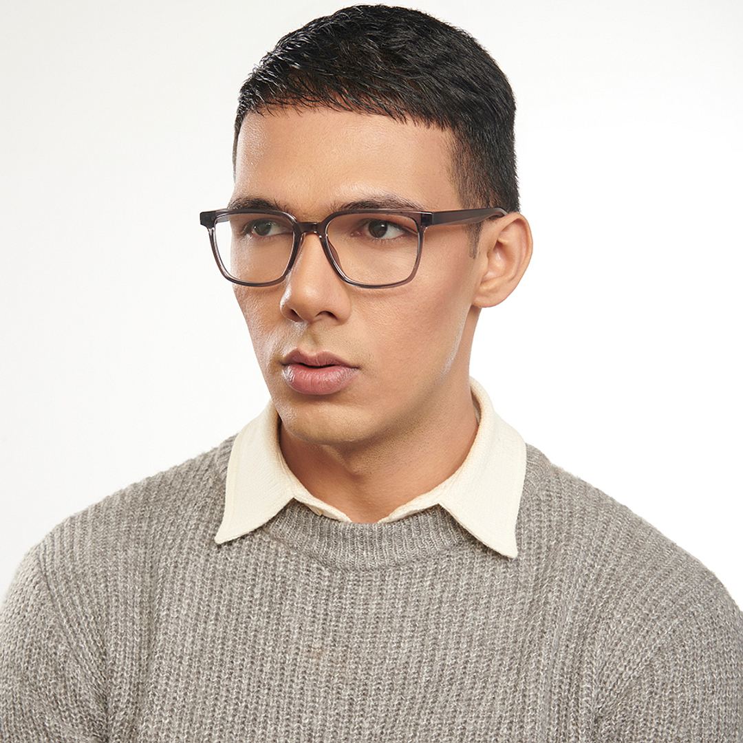 Lenskart Air Gray Transparent Full Rim Square right side