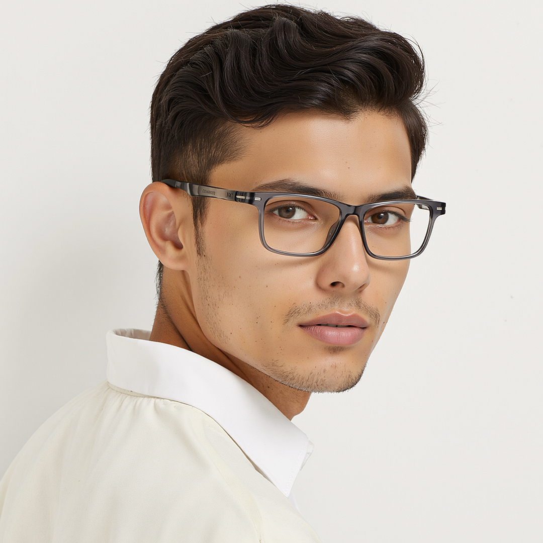 Lenskart Air Gray Transparent Full Rim Rectangle right side