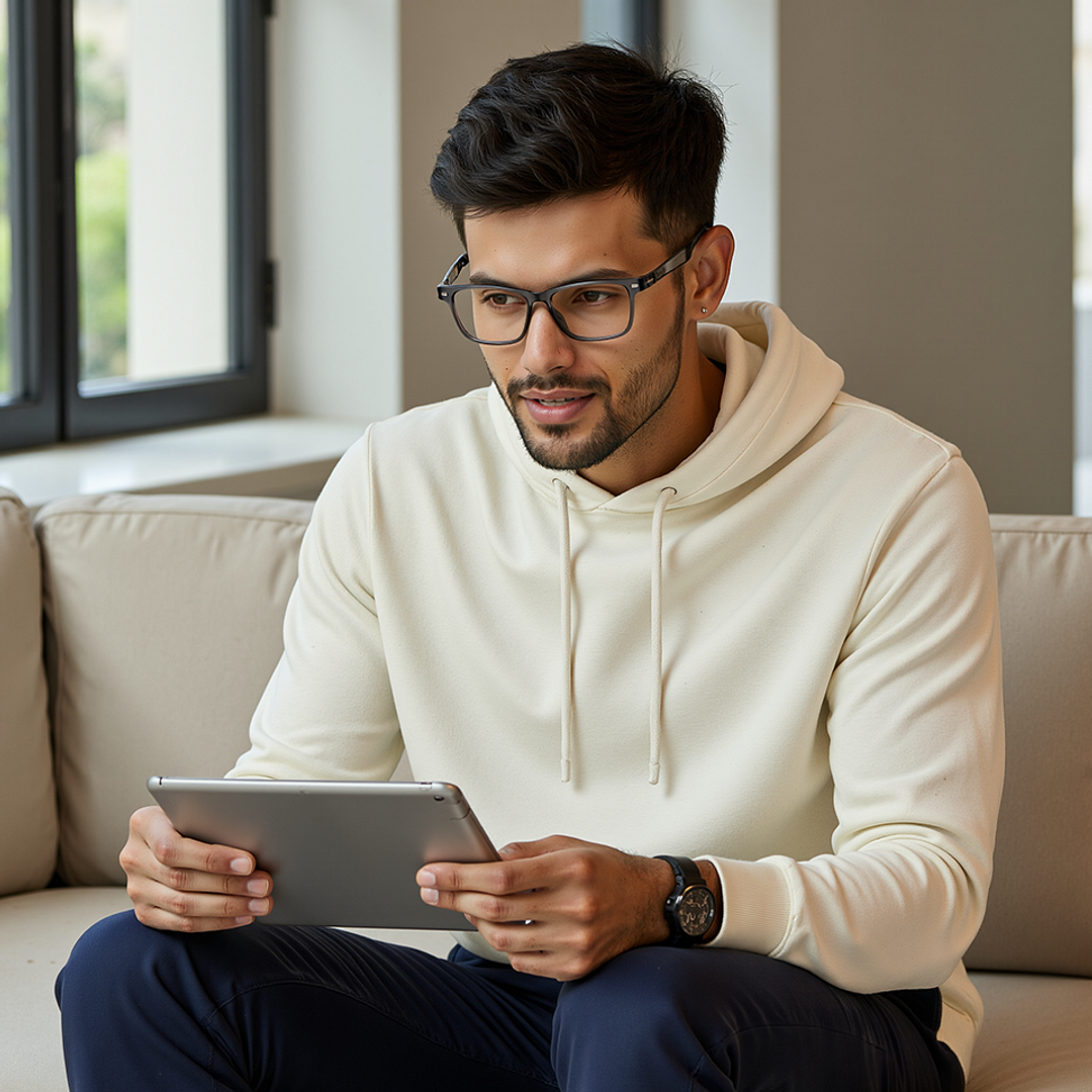 Lenskart Air Gray Transparent Full Rim Rectangle left side