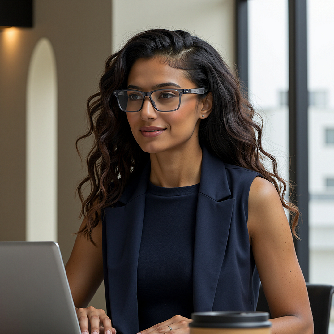 Lenskart Air Gray Transparent Full Rim Rectangle right side