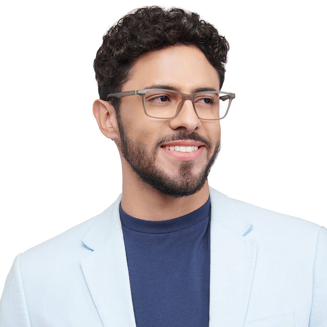 Lenskart Air Online Gray Transparent Full Rim Rectangle right side