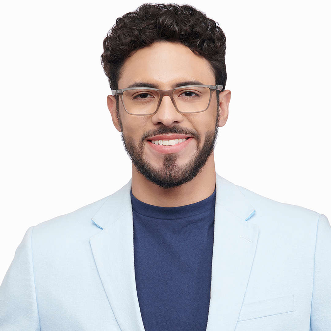 Lenskart Air Online Gray Transparent Full Rim Rectangle left side