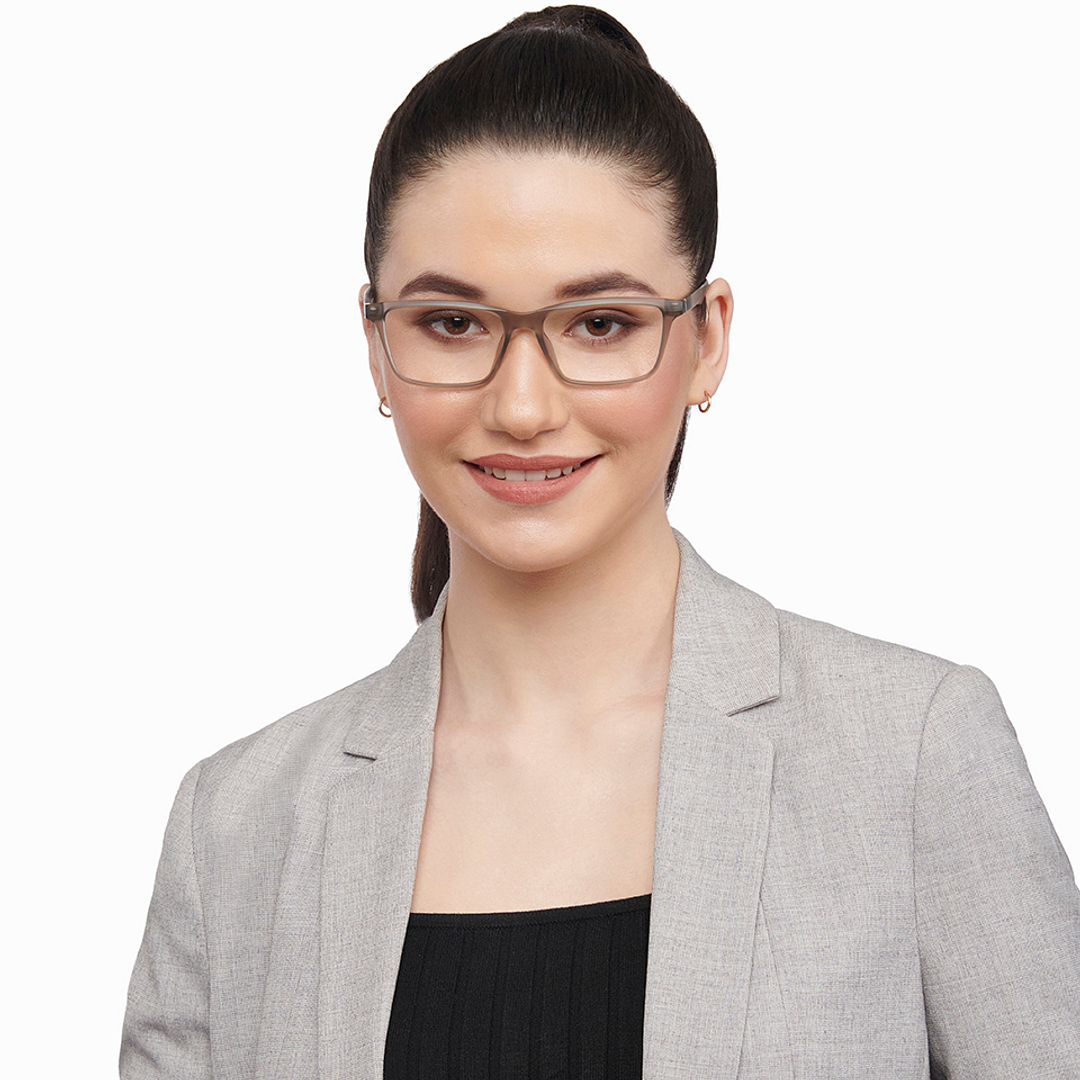 Lenskart Air Online Gray Transparent Full Rim Rectangle left side
