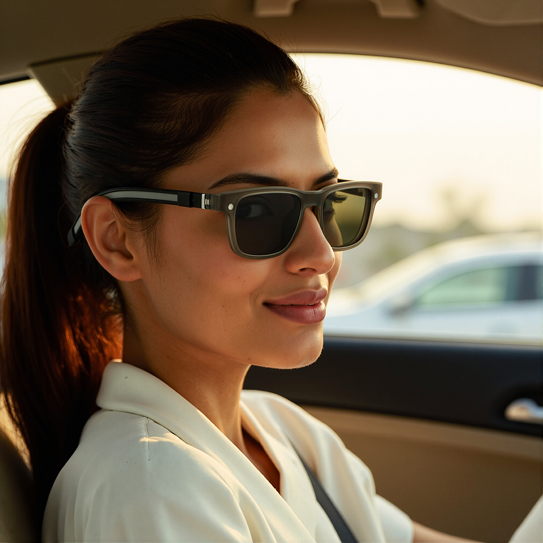 Lenskart Air Gray Transparent Full Rim Square left side