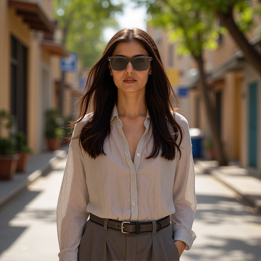 Lenskart Air Gray Transparent Full Rim Square left side