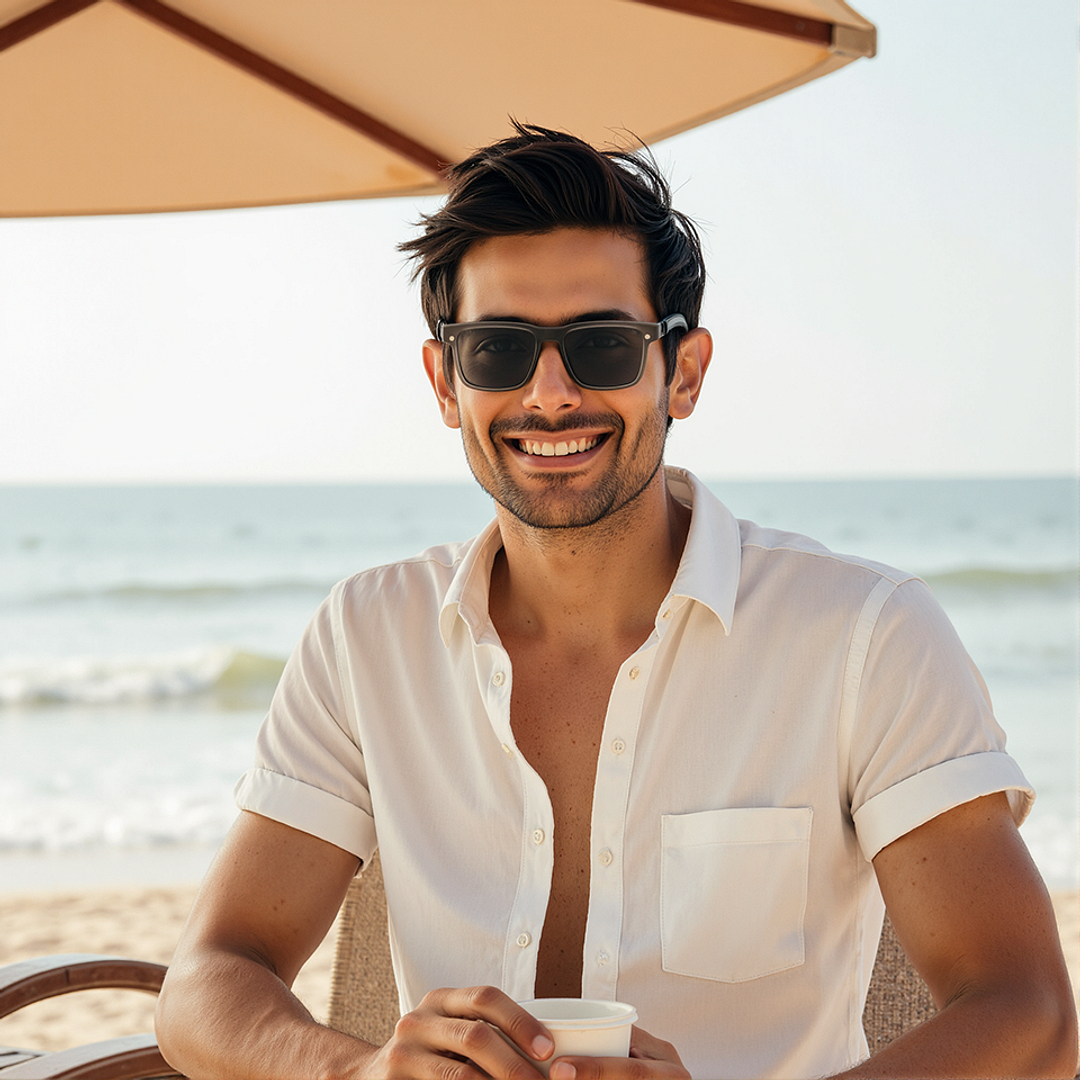 Lenskart Air Gray Transparent Full Rim Square right side