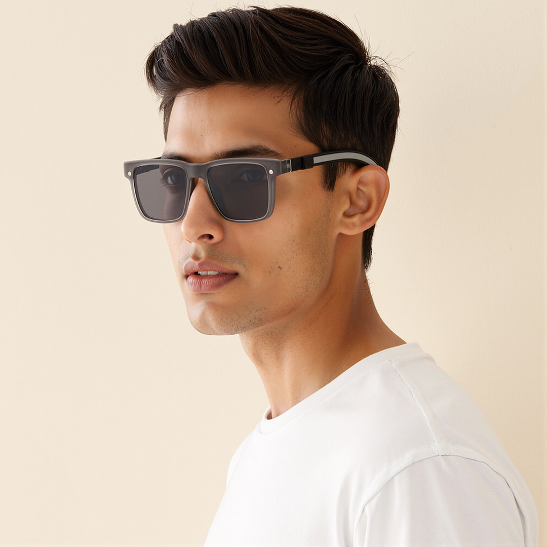 Lenskart Air Gray Transparent Full Rim Square right side