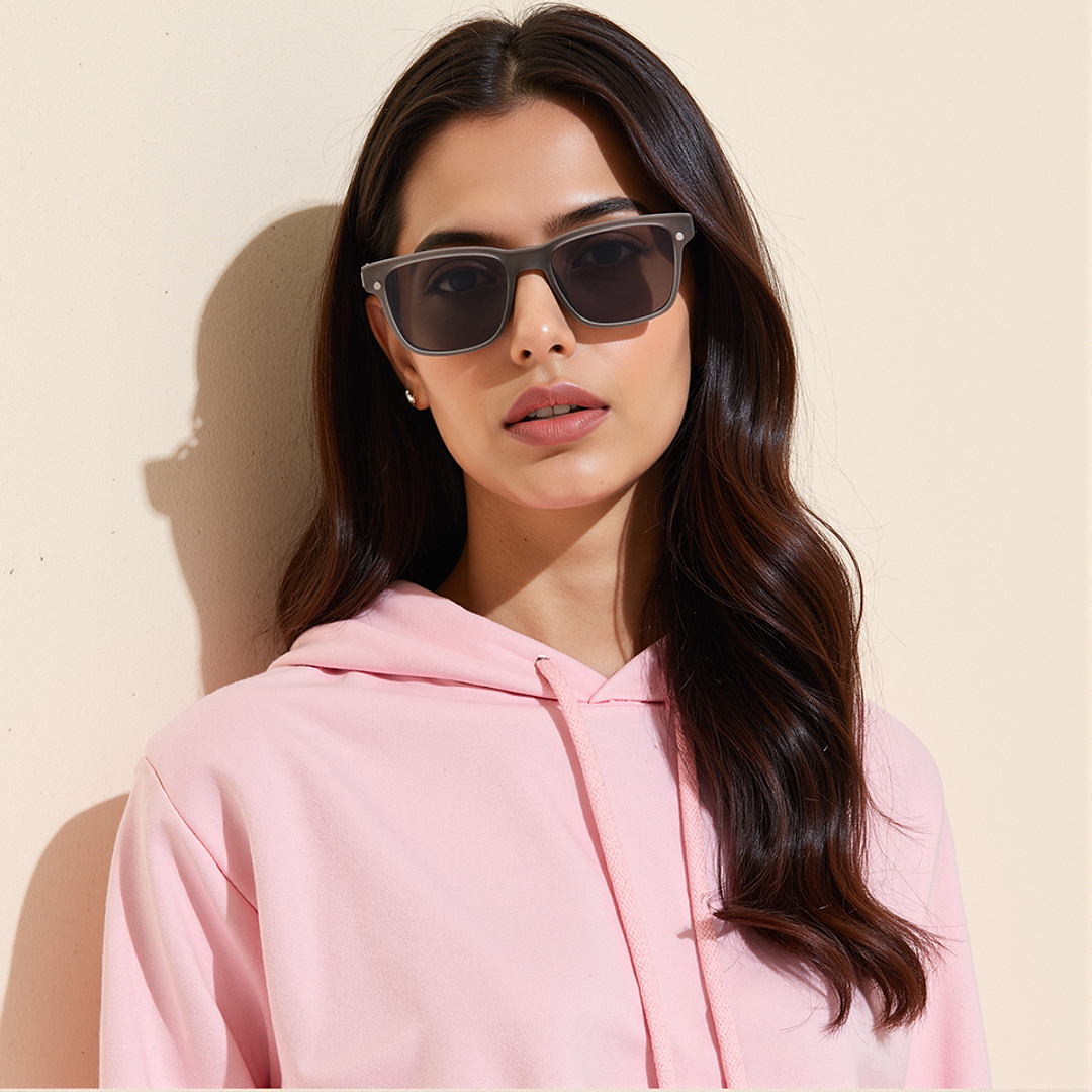 Lenskart Air Gray Transparent Full Rim Square left side