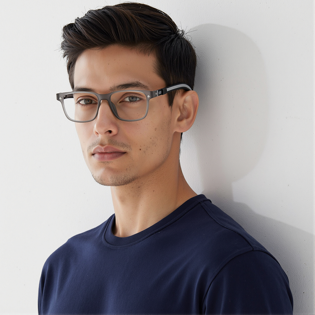 Lenskart Air Gray Transparent Full Rim Square right side