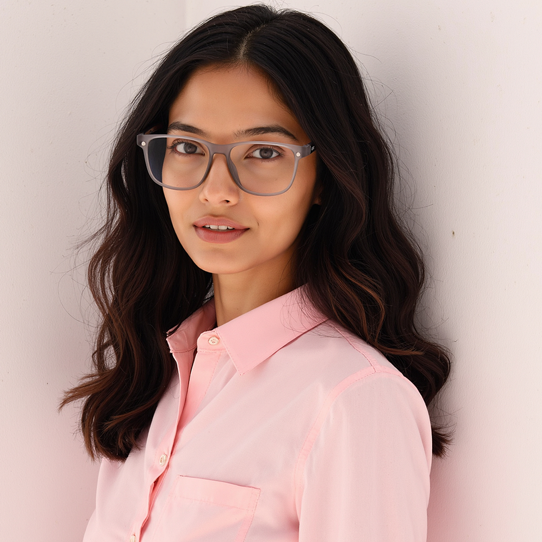 Lenskart Air Gray Transparent Full Rim Square right side