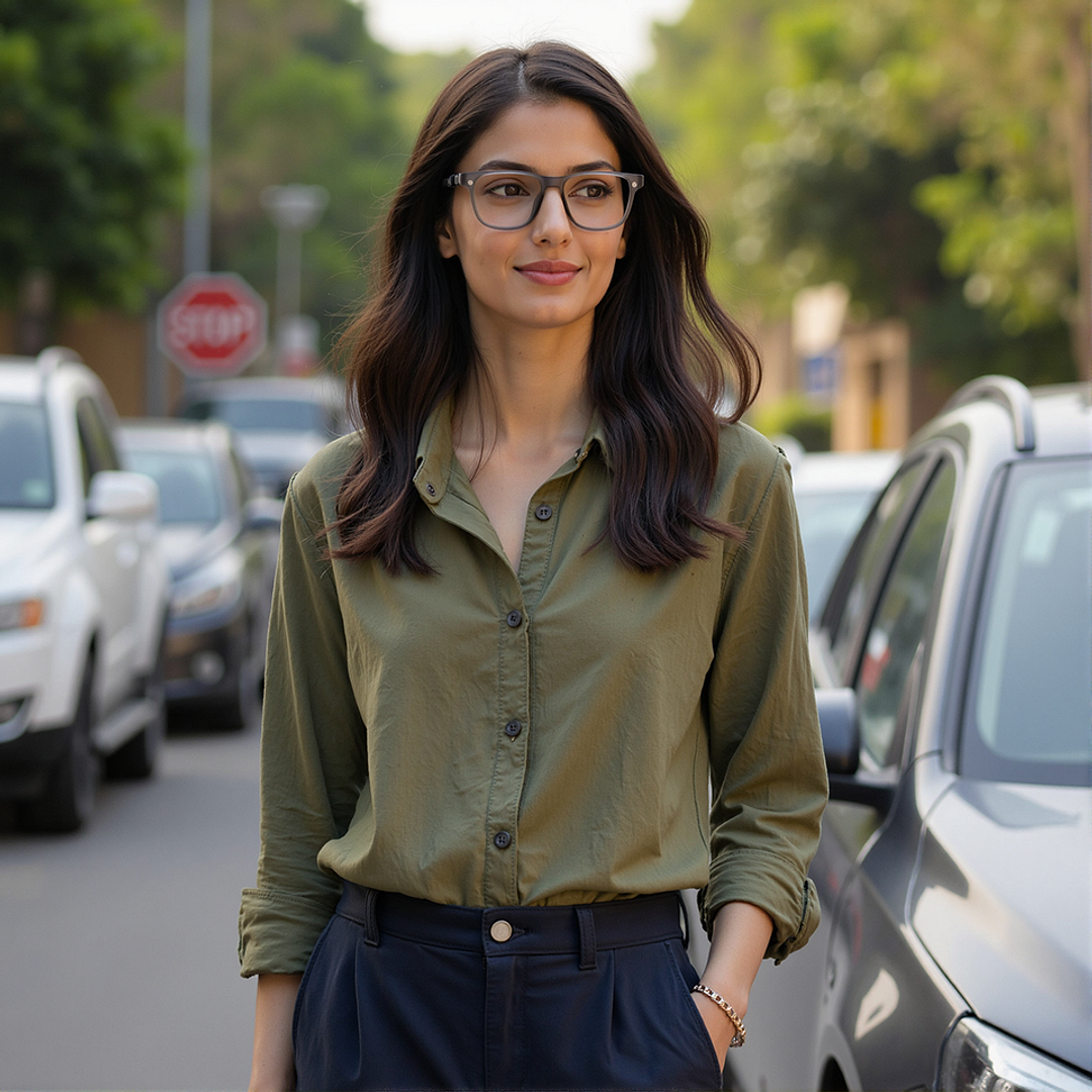 Lenskart Air Gray Transparent Full Rim Square left side