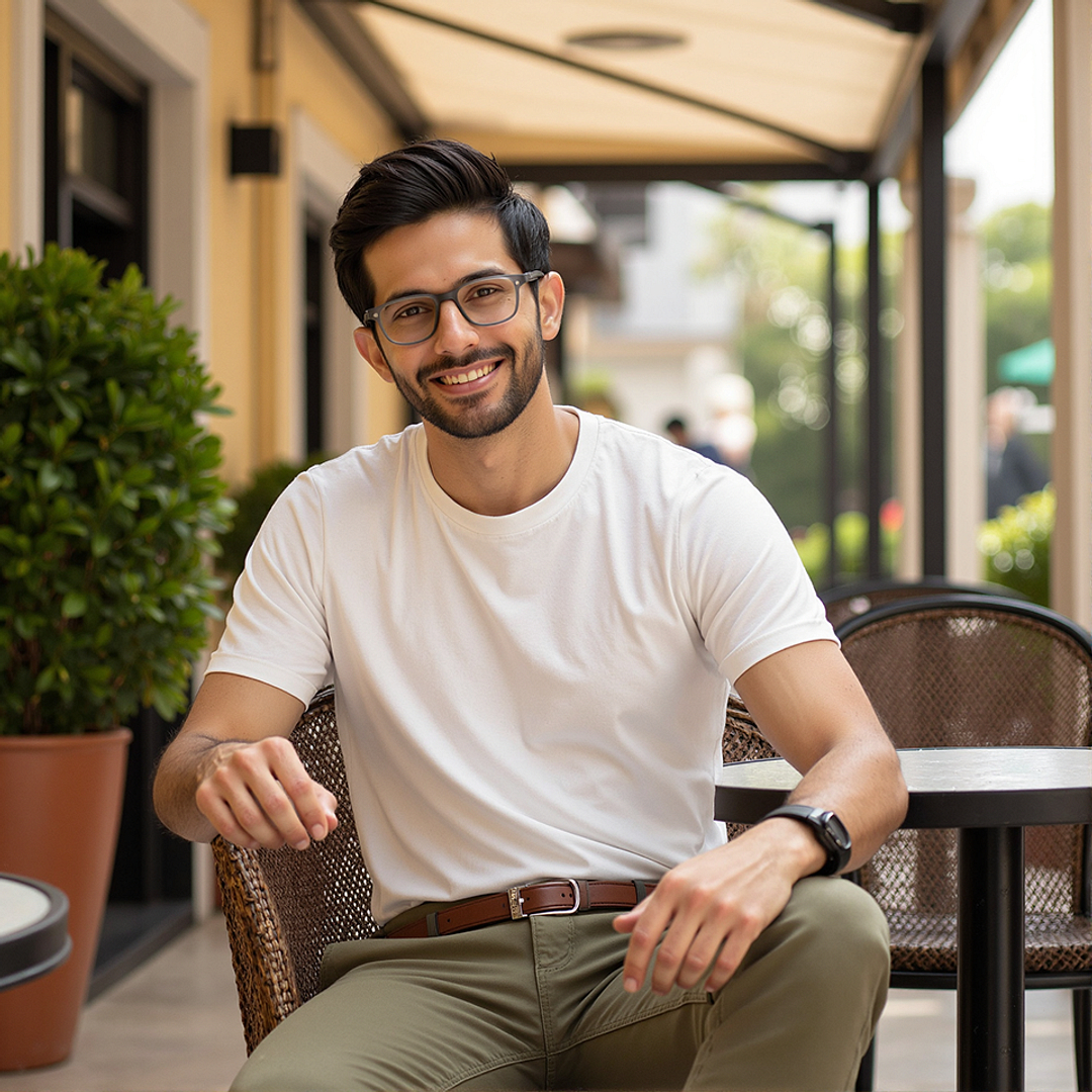 Lenskart Air Gray Transparent Full Rim Square right side