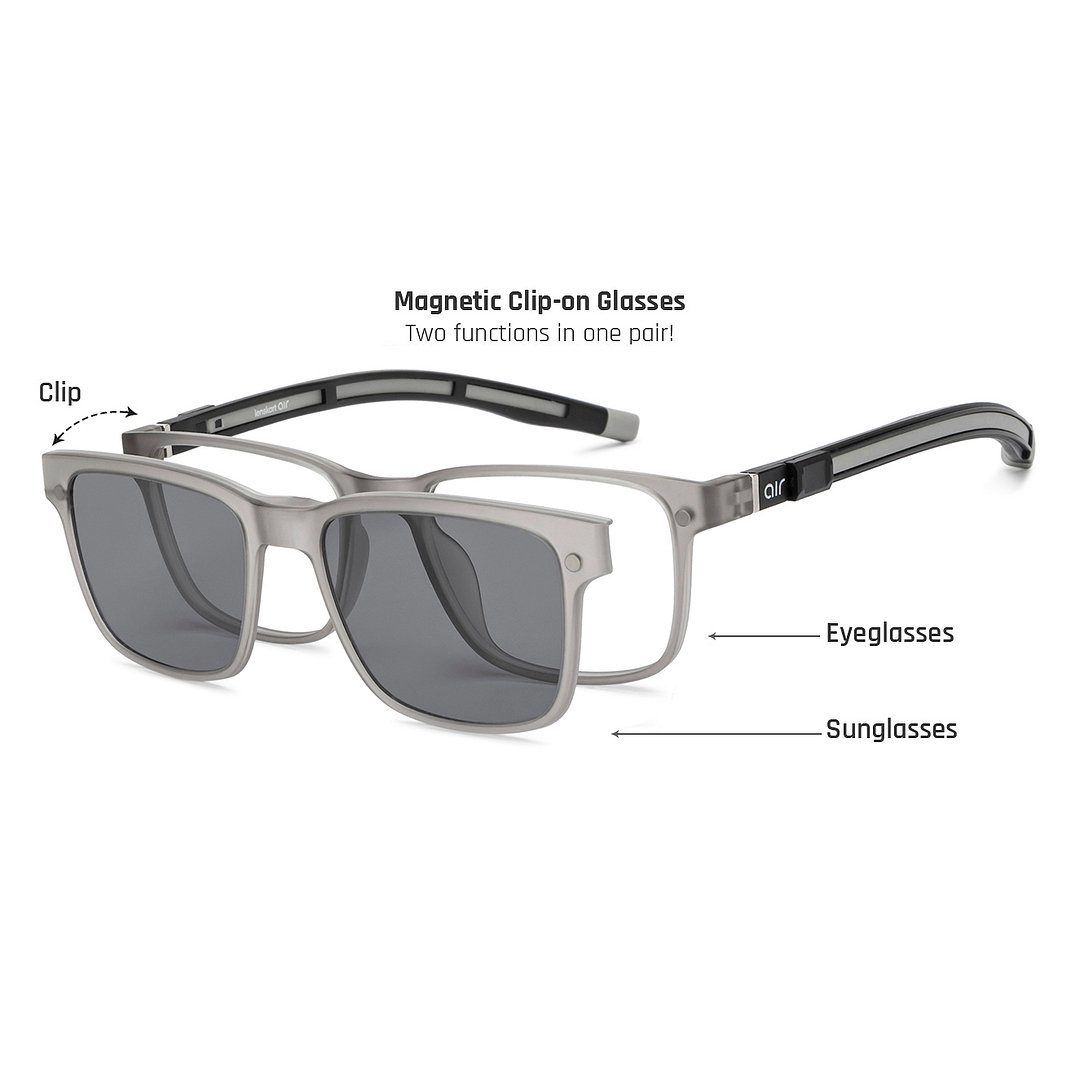 Lenskart Air Gray Transparent Full Rim Square left side