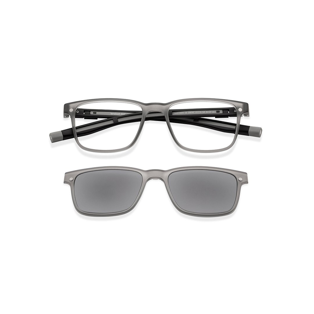 Lenskart Air Gray Transparent Full Rim Square left side