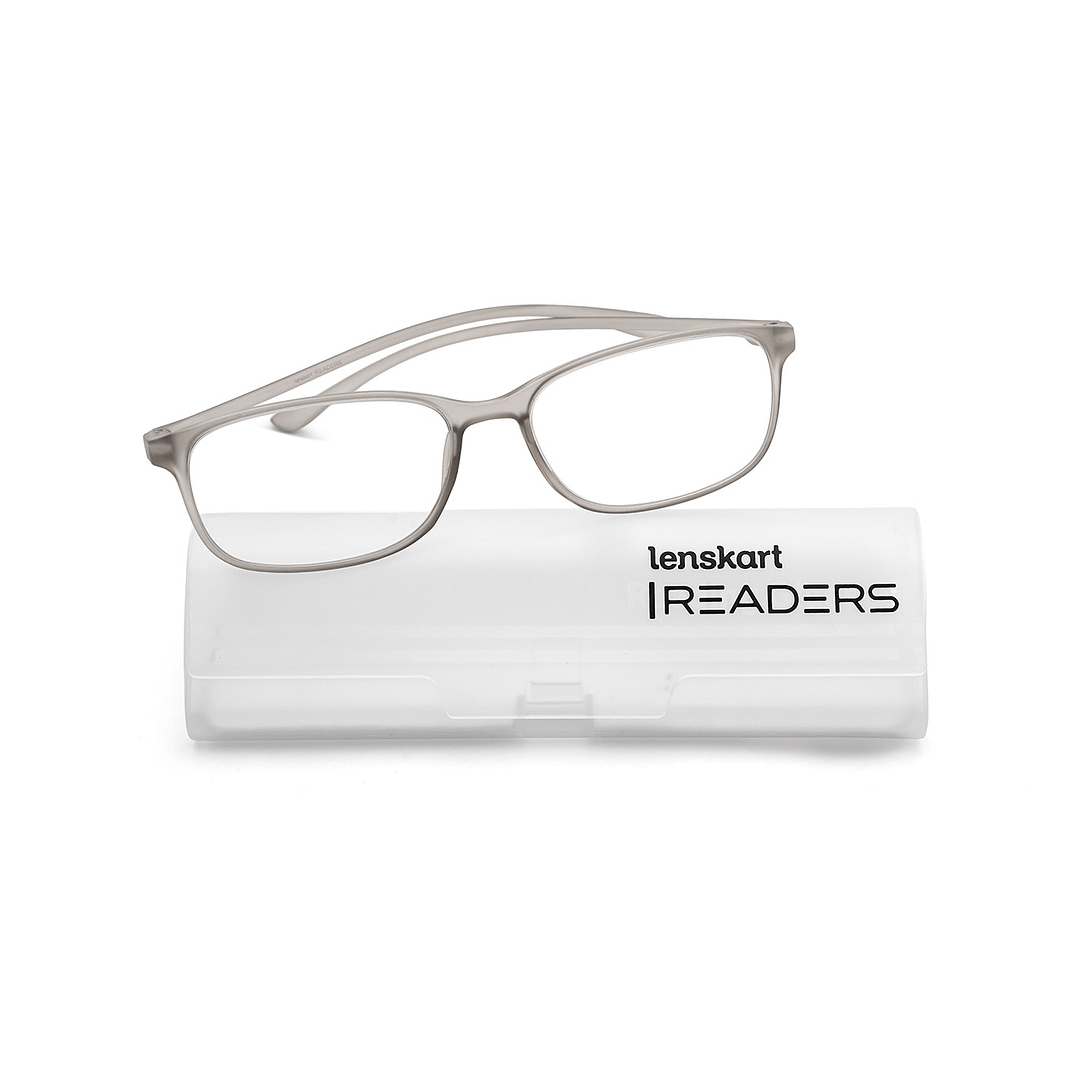 Lenskart READERS Gray Gray Transparent Full Rim Rectangle Lenskart READERS LR E13698 Only for 2 Prefitted Powers left side