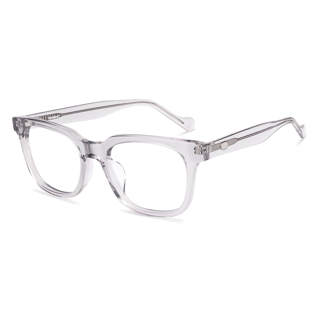Lenskart Grey Transparent Full Rim Rectangle left side