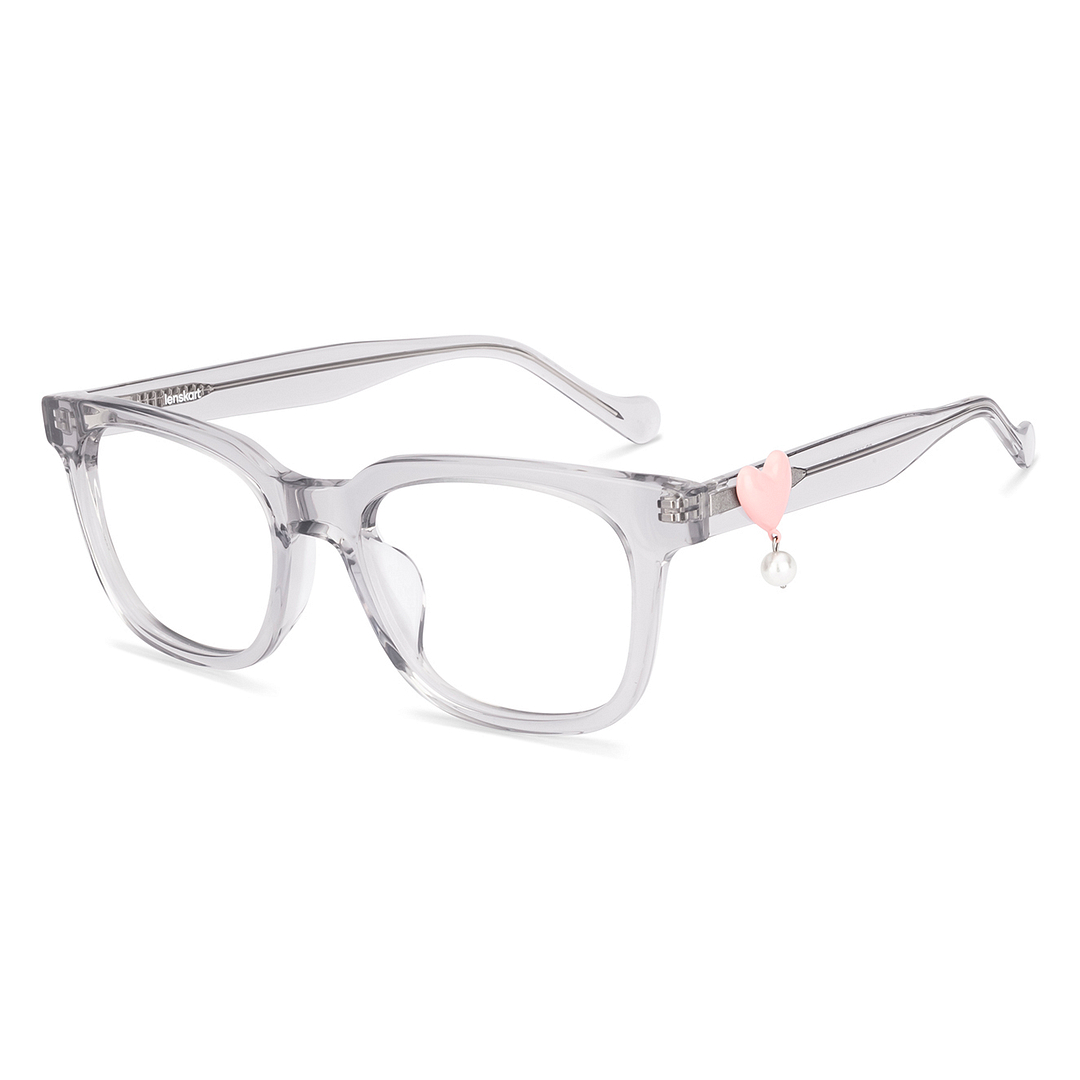 Lenskart Grey Transparent Full Rim Rectangle right side