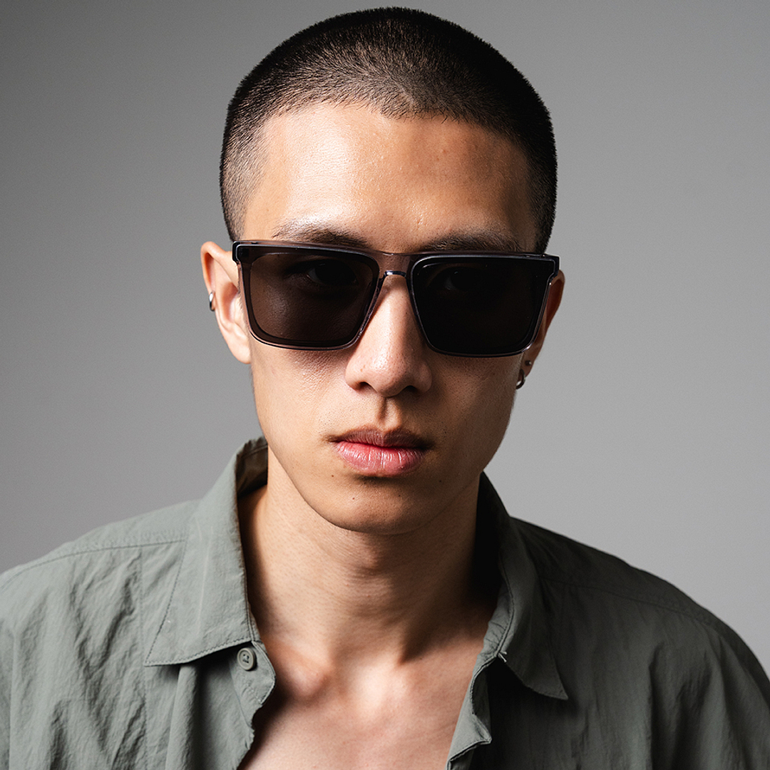 Lenskart Gray Transparent Full Rim Square left side