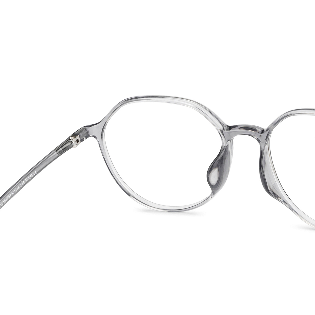 Lenskart Air Online Gray Transparent Full Rim Round right side
