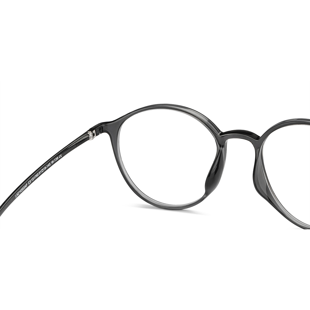 Lenskart Air Online Gray Transparent Full Rim Round right side