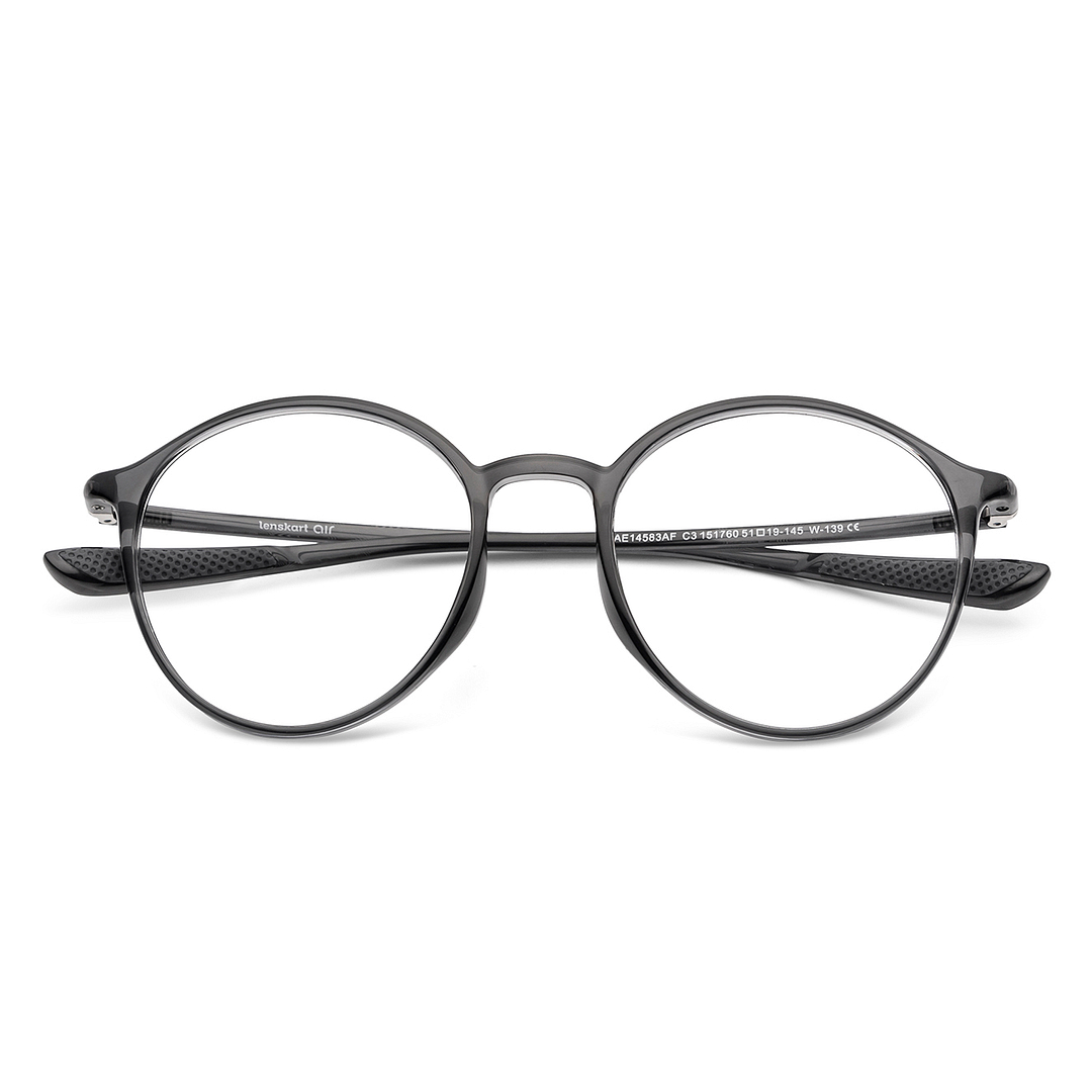 Lenskart Air Online Gray Transparent Full Rim Round left side