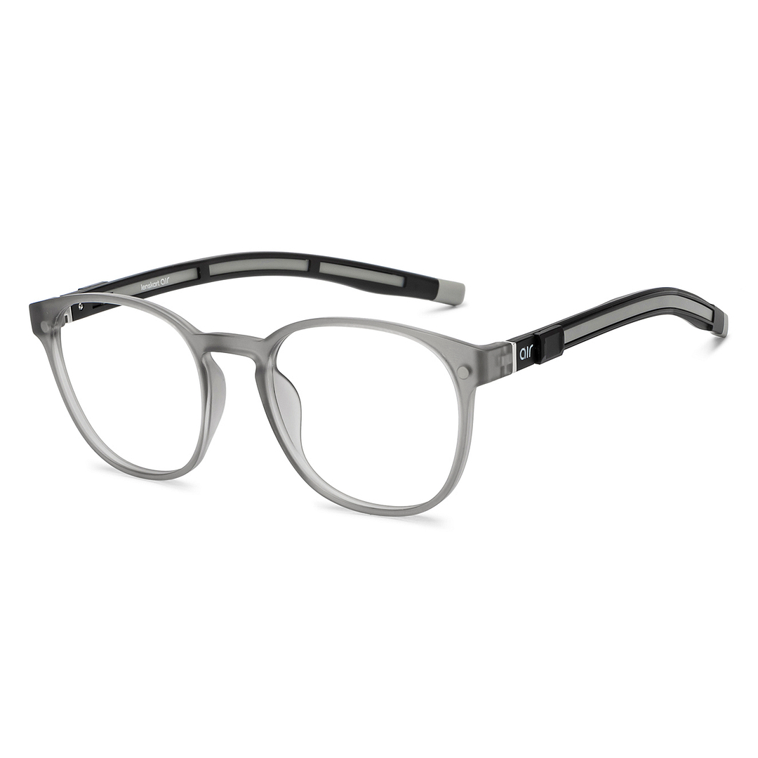 Lenskart Air Gray Transparent Full Rim Round left side