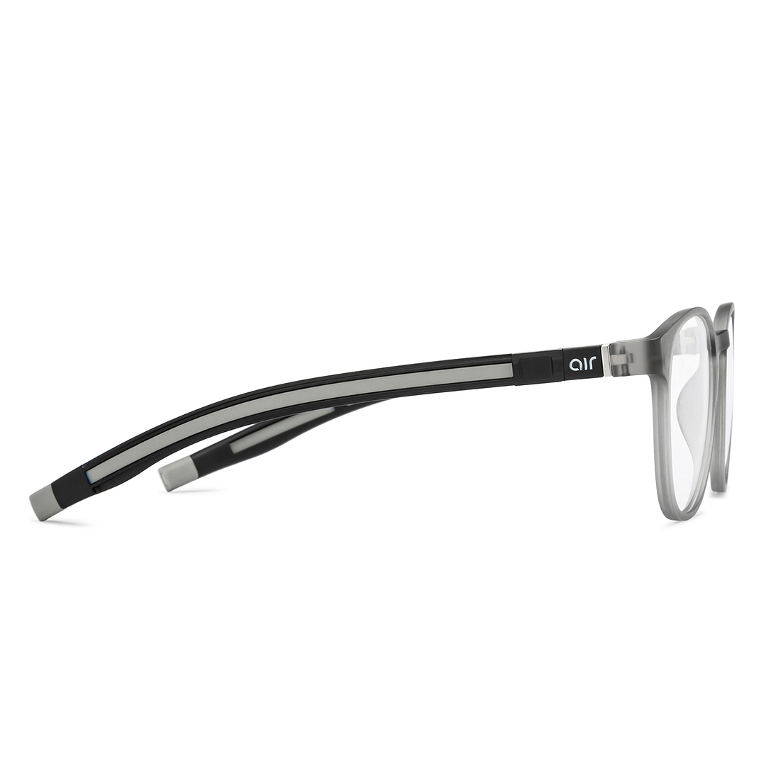 Lenskart Air Gray Transparent Full Rim Round right side