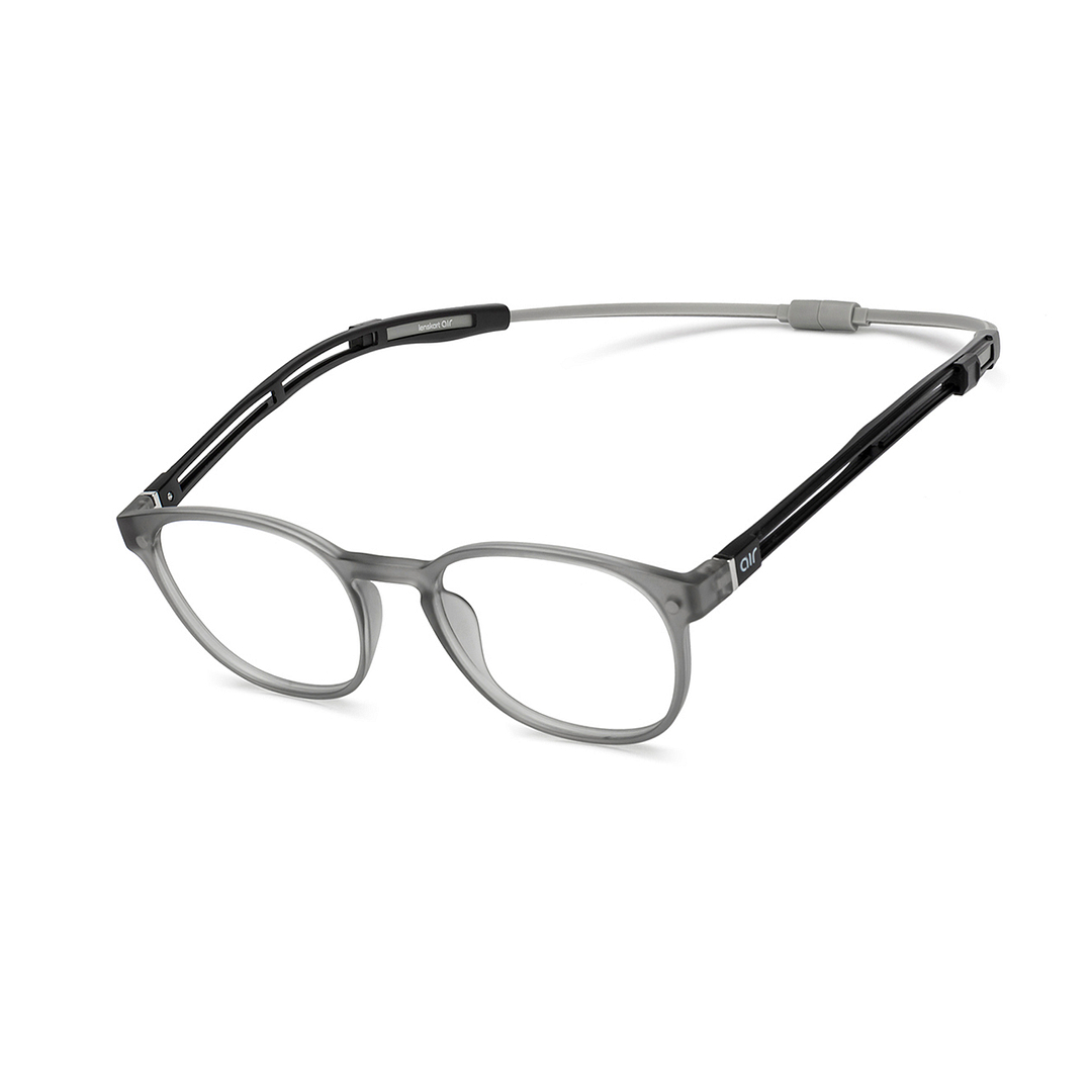 Lenskart Air Gray Transparent Full Rim Round right side