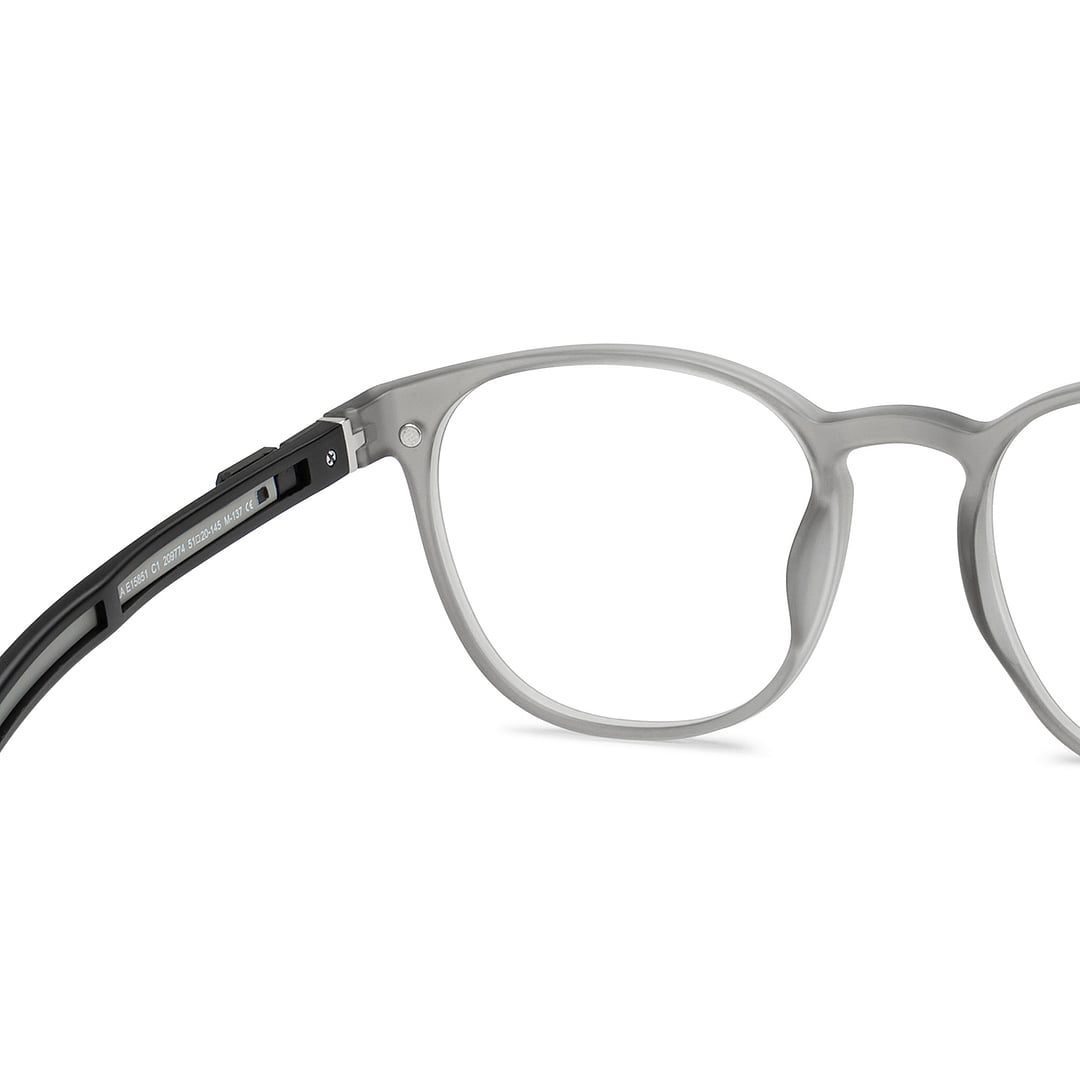 Lenskart Air Gray Transparent Full Rim Round right side