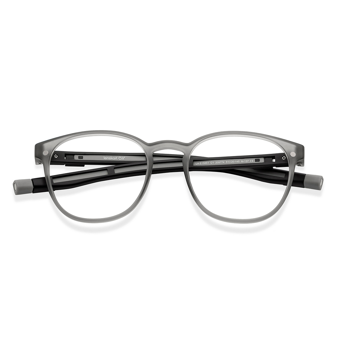 Lenskart Air Gray Transparent Full Rim Round right side