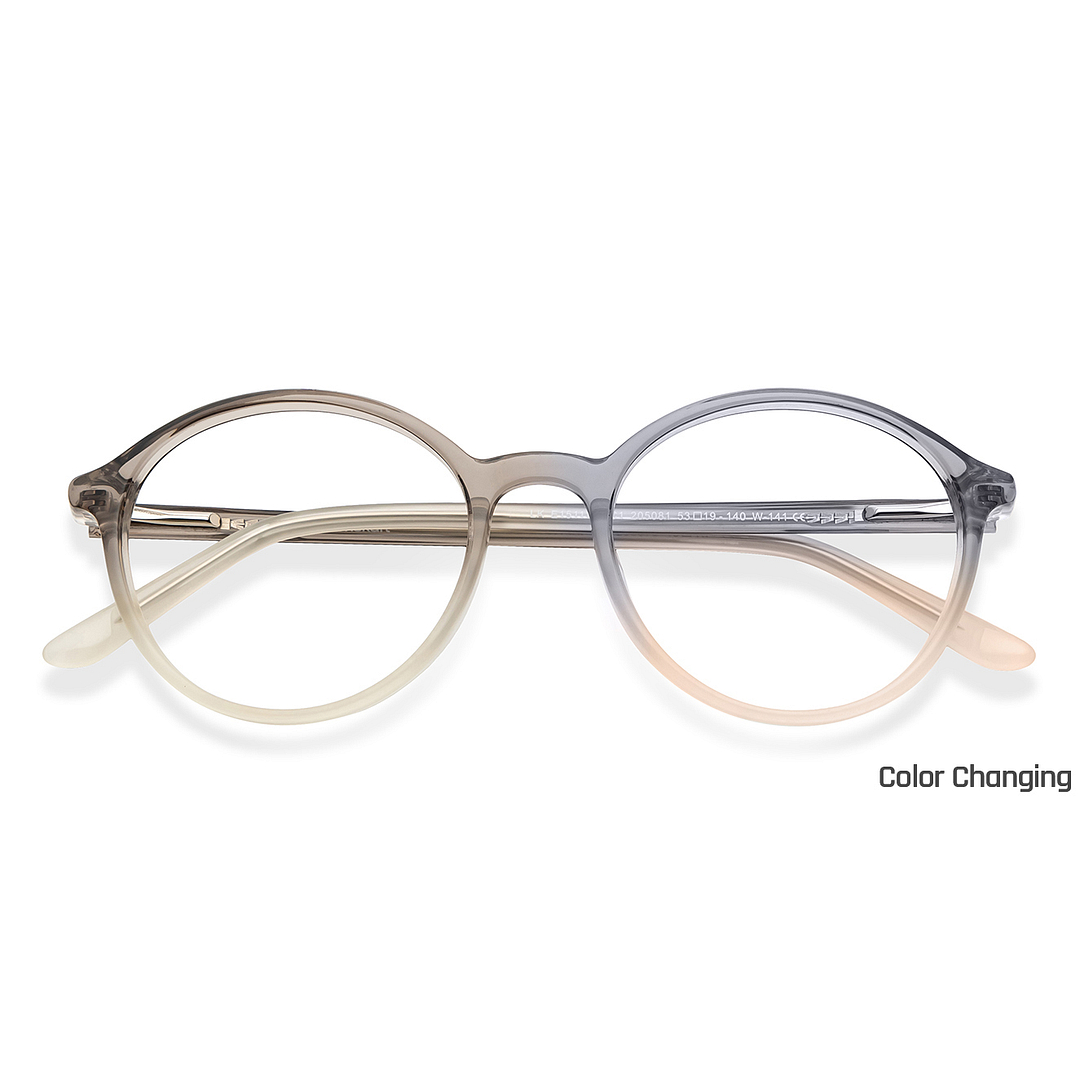 Lenskart Gray Transparent Full Rim Round left side