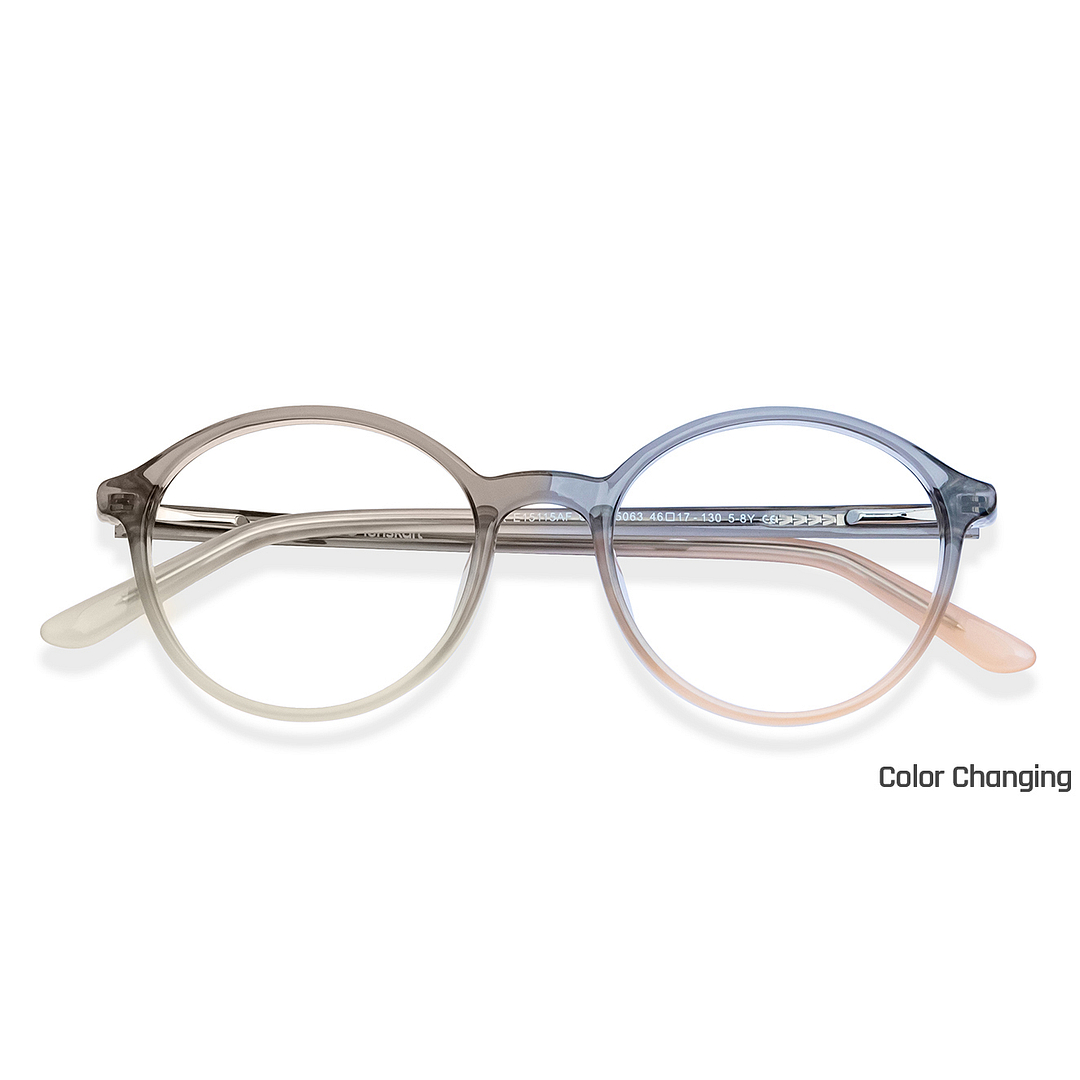 Hooper Gray Transparent Full Rim Round left side