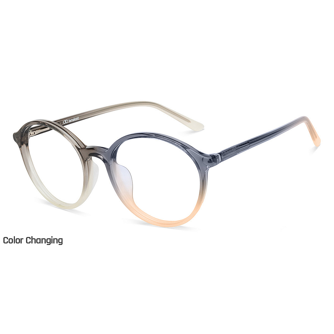 Hooper Gray Transparent Full Rim Round left side