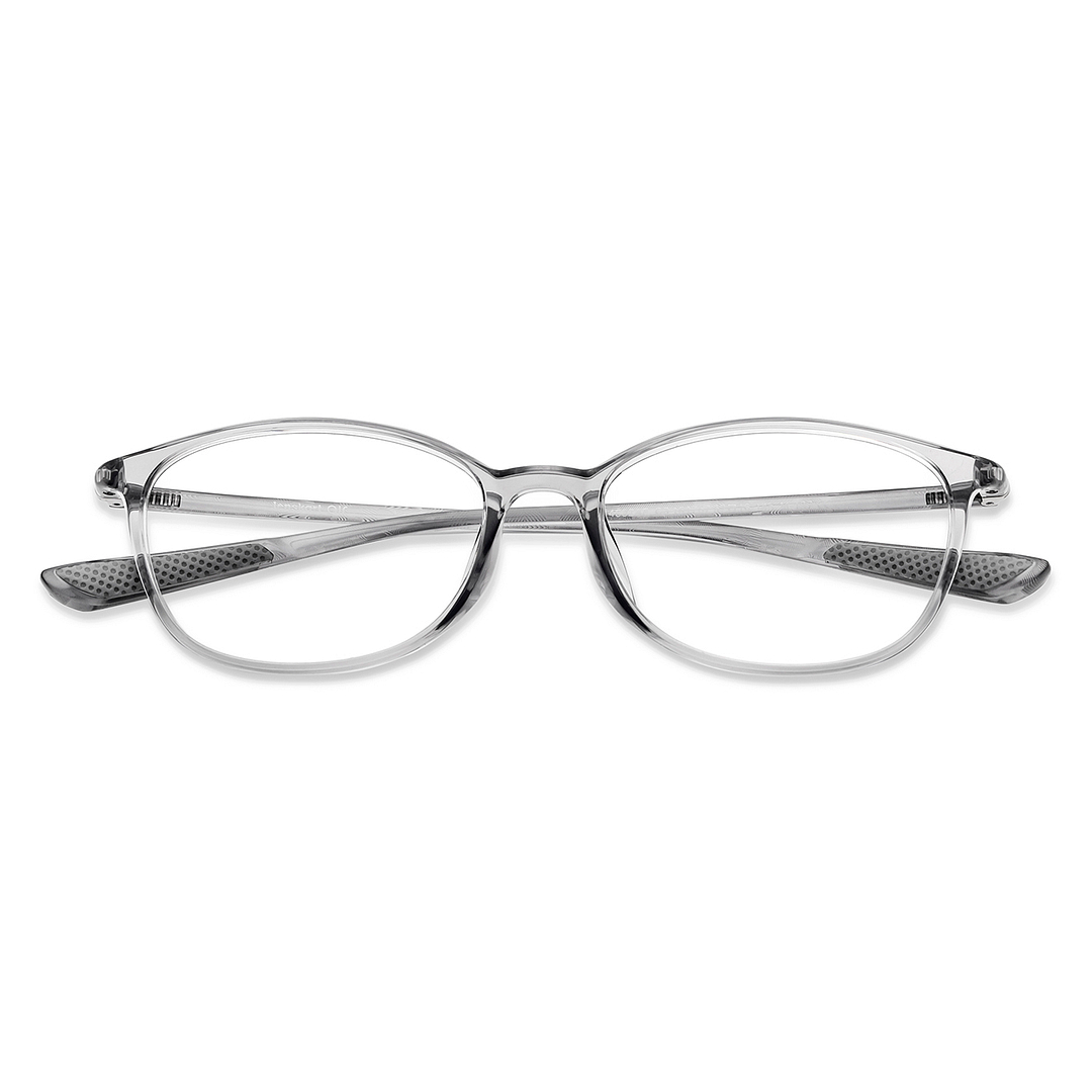 Lenskart Air Gray Transparent Full Rim Round left side