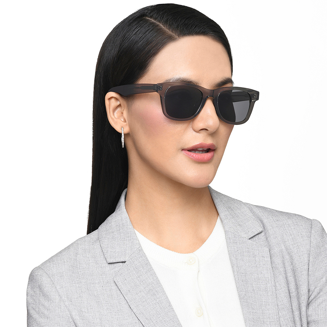 Lenskart Gray Transparent Full Rim Square left side