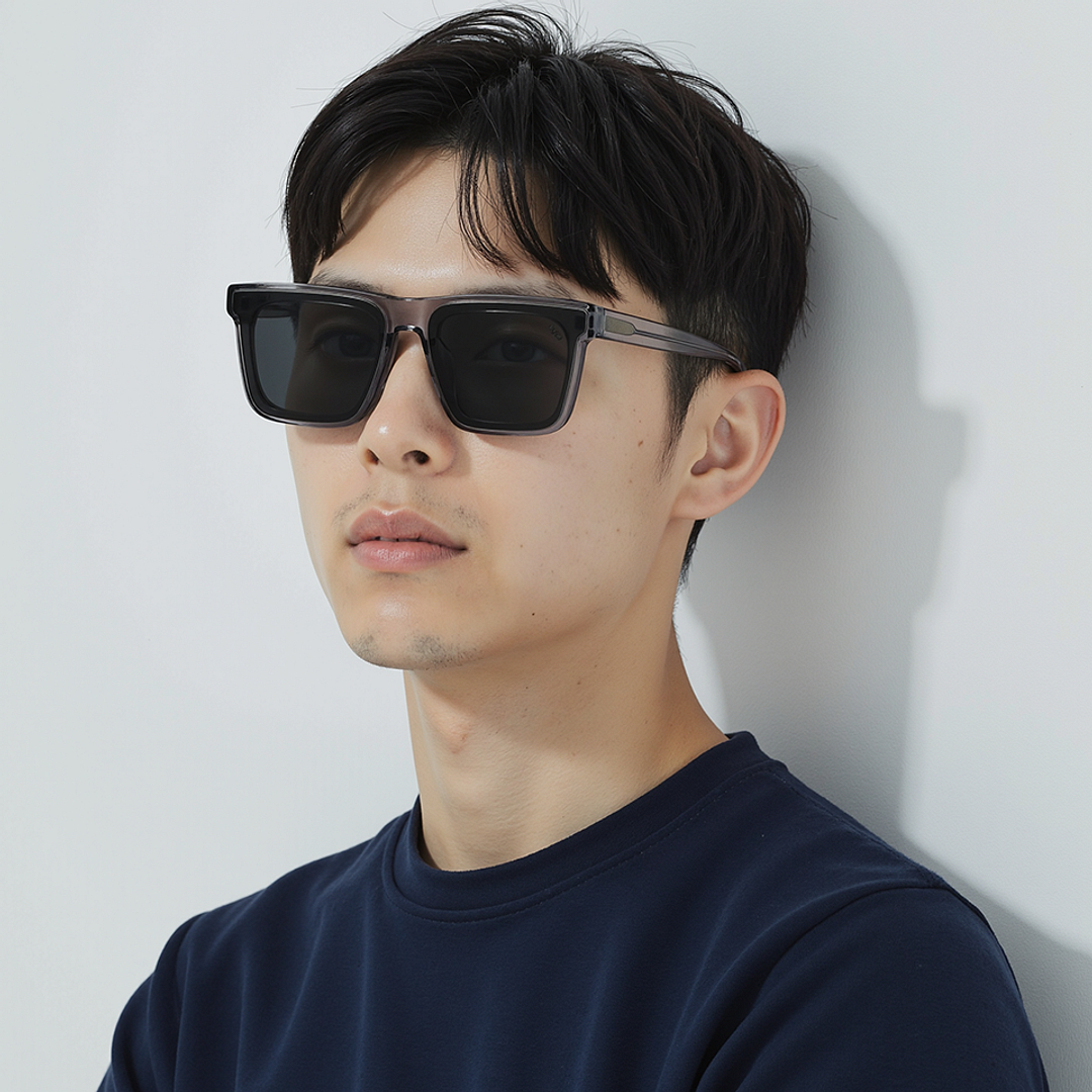 Lenskart Gray Transparent Full Rim Square left side