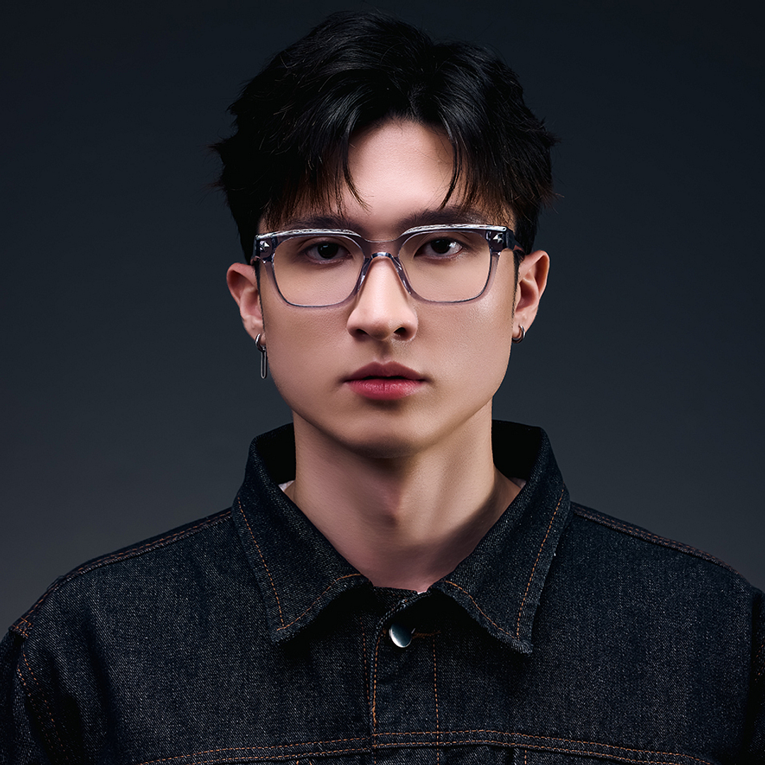 Lenskart STUDIO Gray Transparent Full Rim Square left side