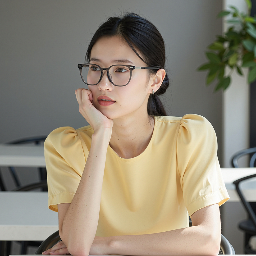 Lenskart STUDIO Gray Transparent Full Rim Square right side