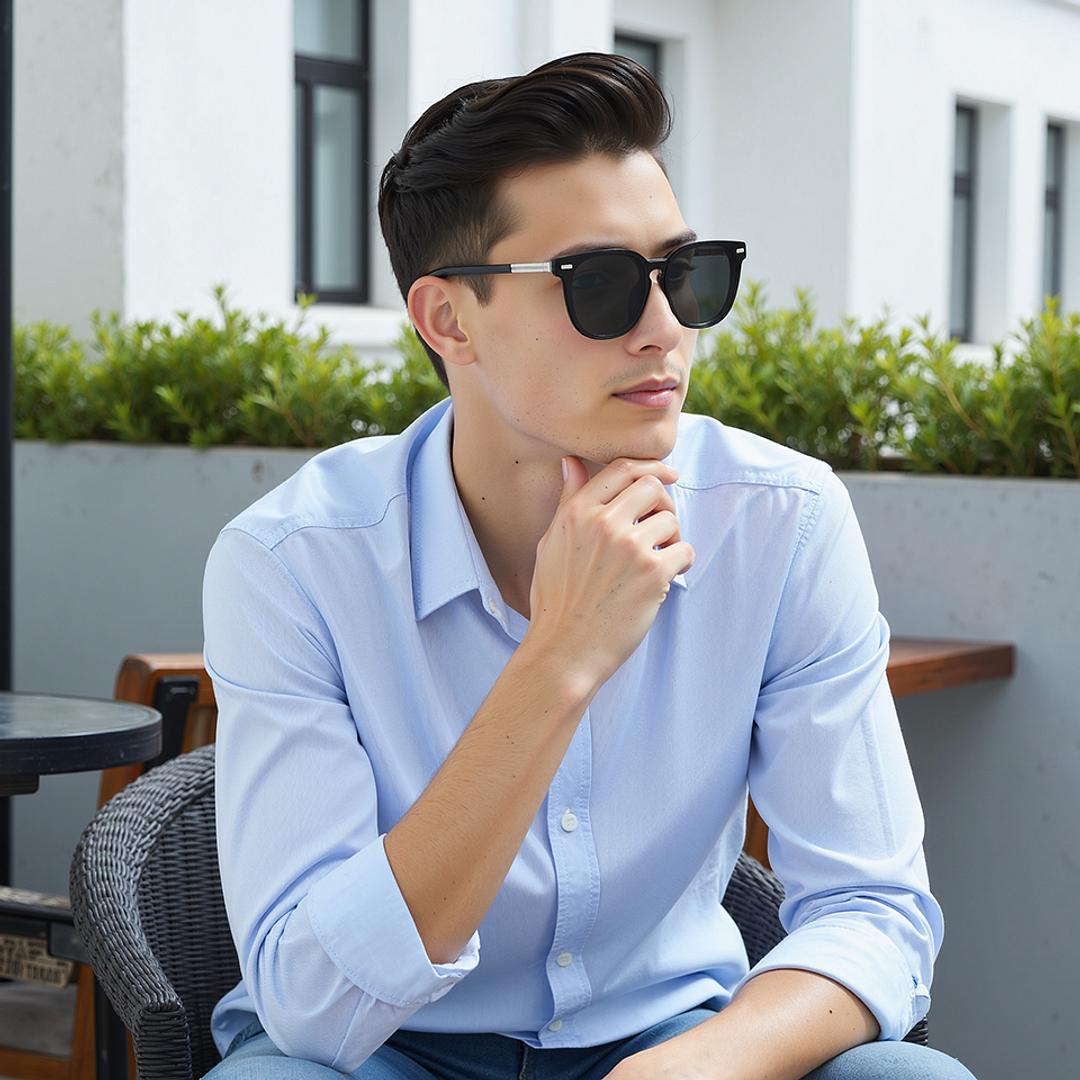 Lenskart STUDIO Gray Transparent Full Rim Square left side