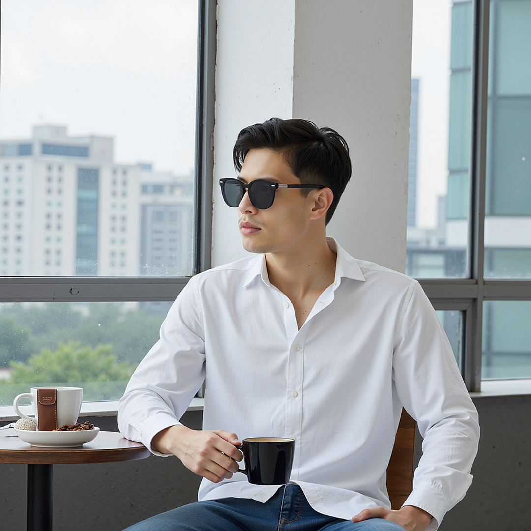 Lenskart STUDIO Gray Transparent Full Rim Square left side