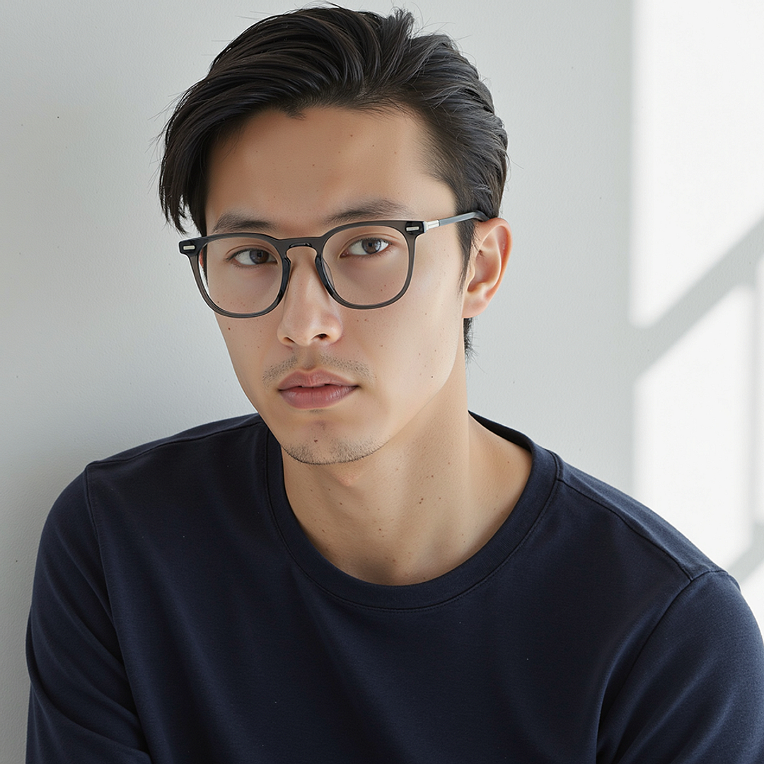 Lenskart STUDIO Gray Transparent Full Rim Square left side