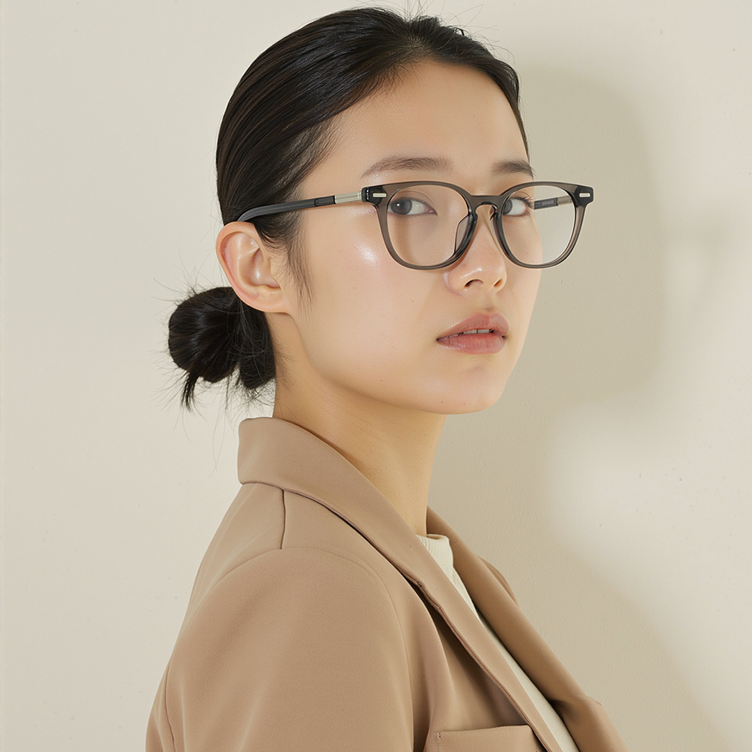 Lenskart STUDIO Gray Transparent Full Rim Square right side