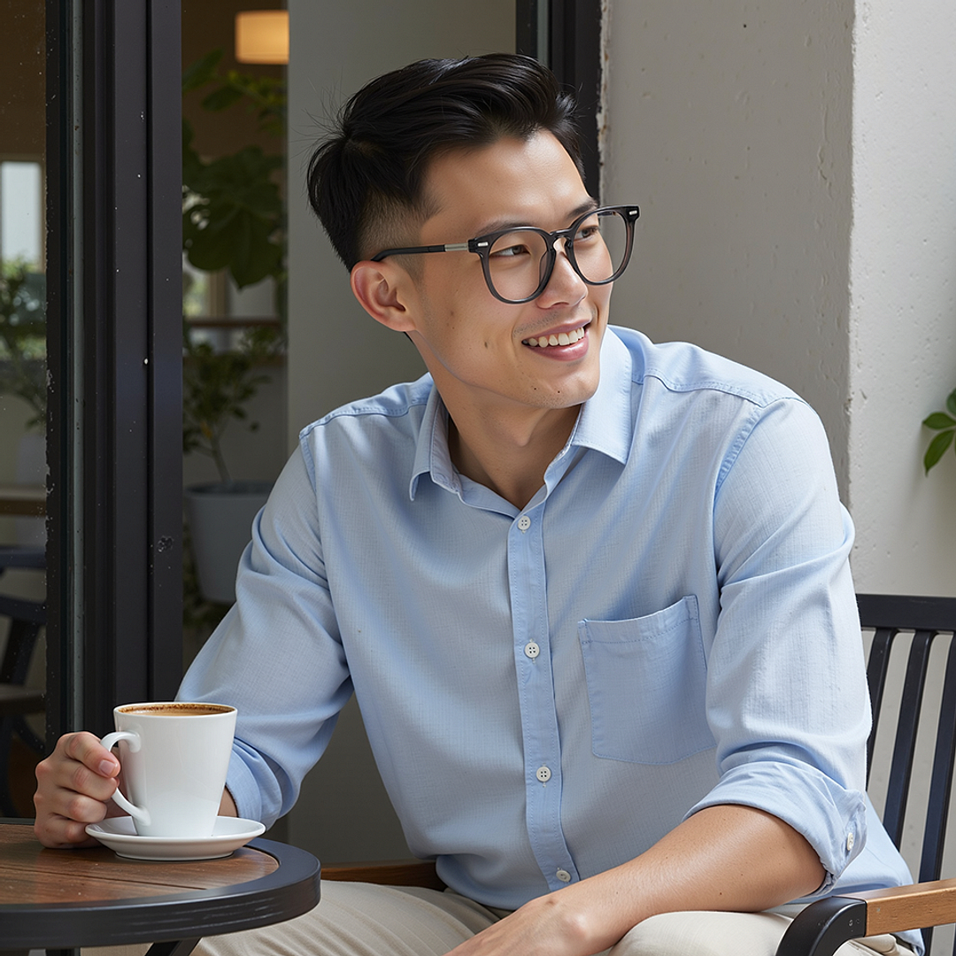 Lenskart STUDIO Gray Transparent Full Rim Square left side