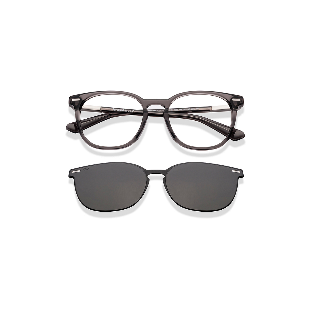 Lenskart STUDIO Gray Transparent Full Rim Square left side