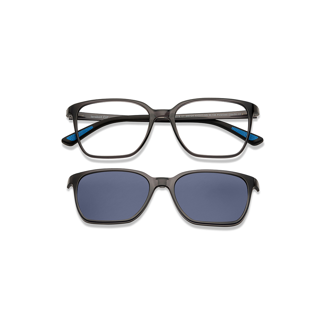 Lenskart Air Online Gray Transparent Full Rim Square left side