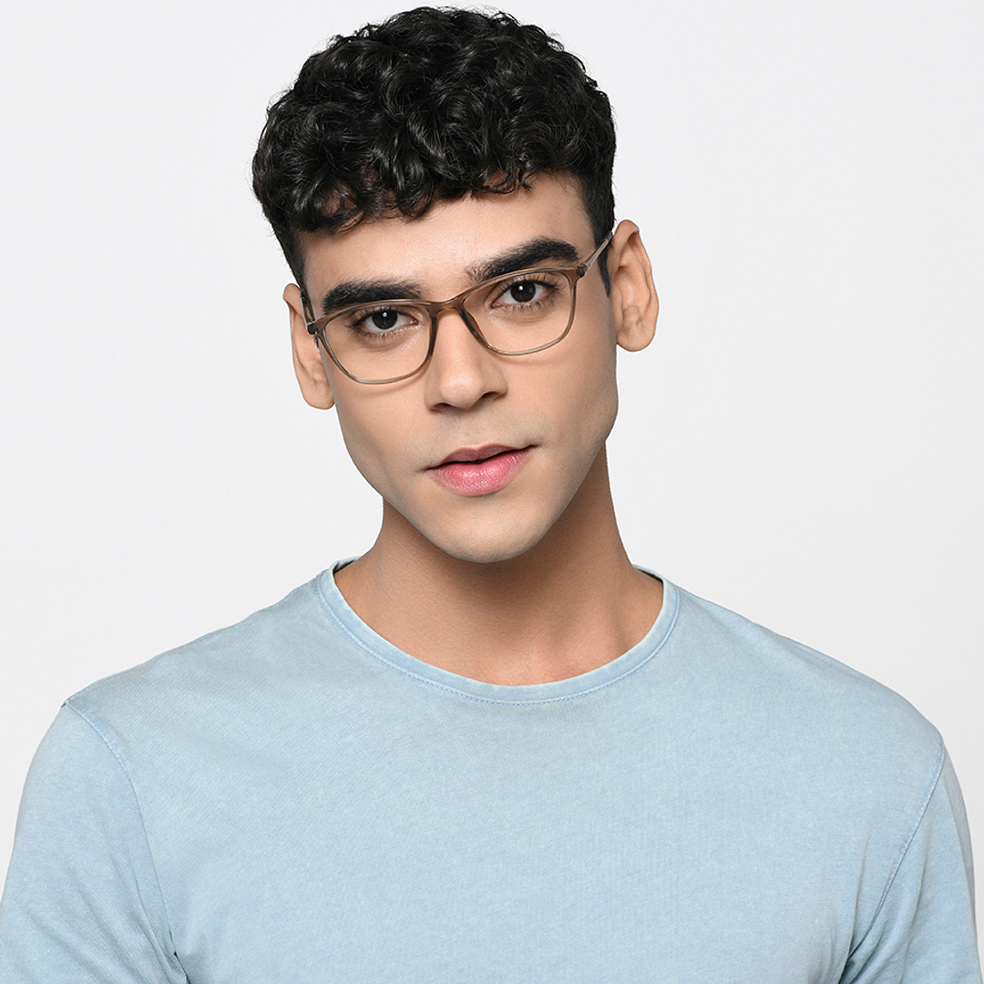 Lenskart Air Online Gray Transparent Full Rim Square right side