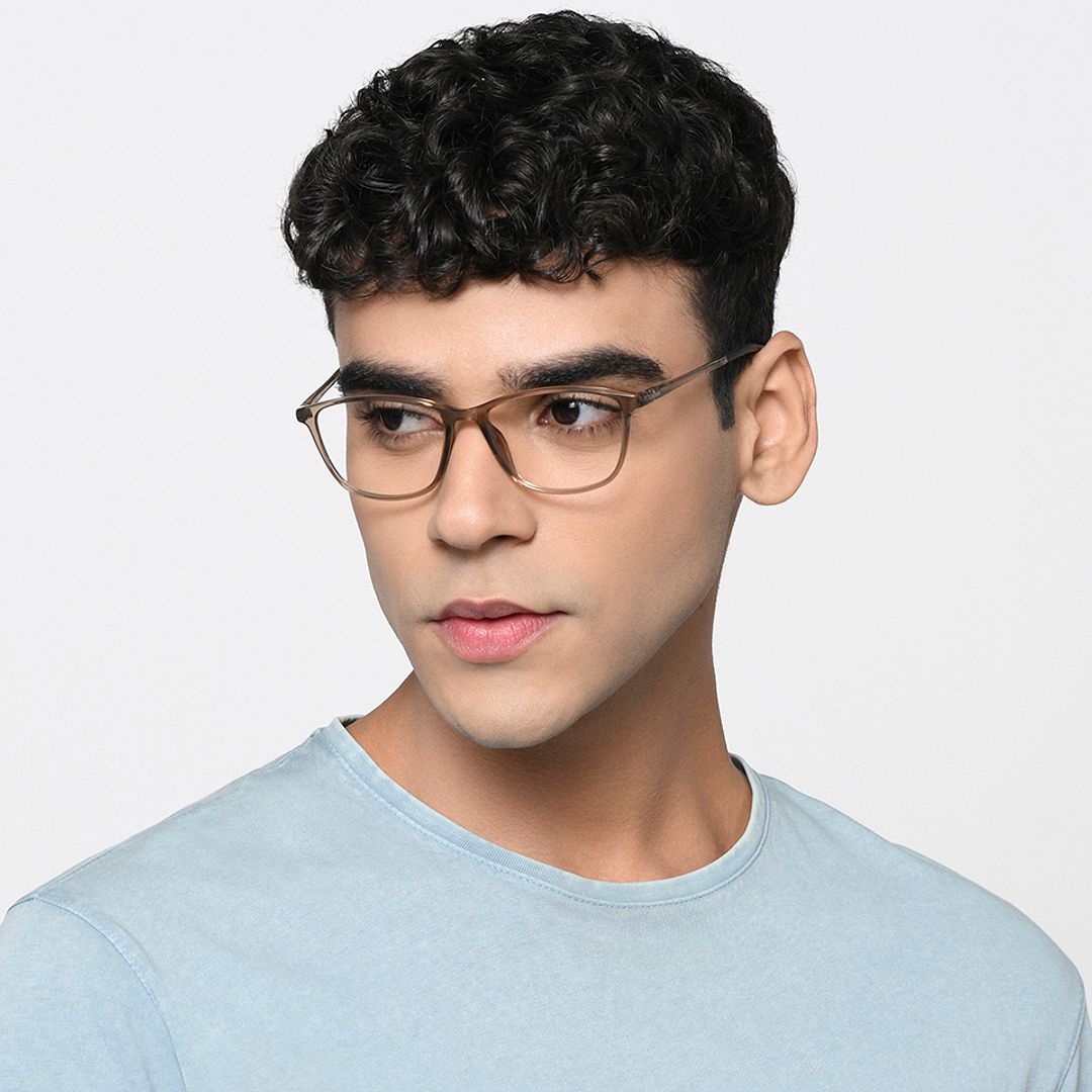 Lenskart Air Online Gray Transparent Full Rim Square left side