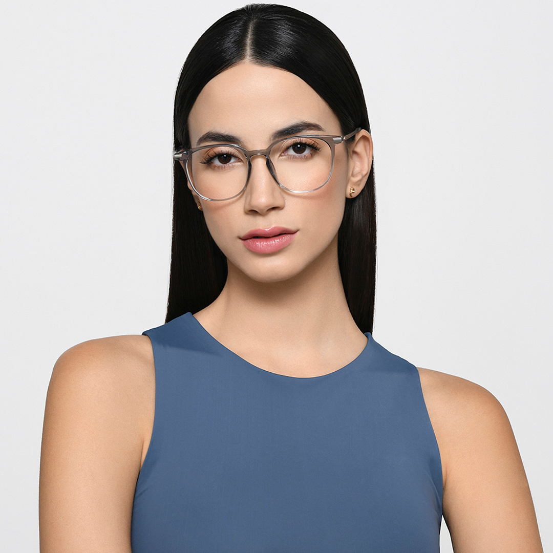 Lenskart Air Online Gray Transparent Full Rim Square right side