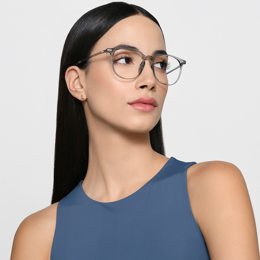 Lenskart Air Online Gray Transparent Full Rim Square left side