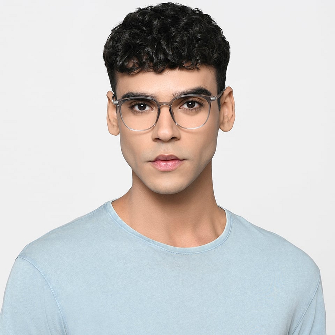 Lenskart Air Online Gray Transparent Full Rim Square right side